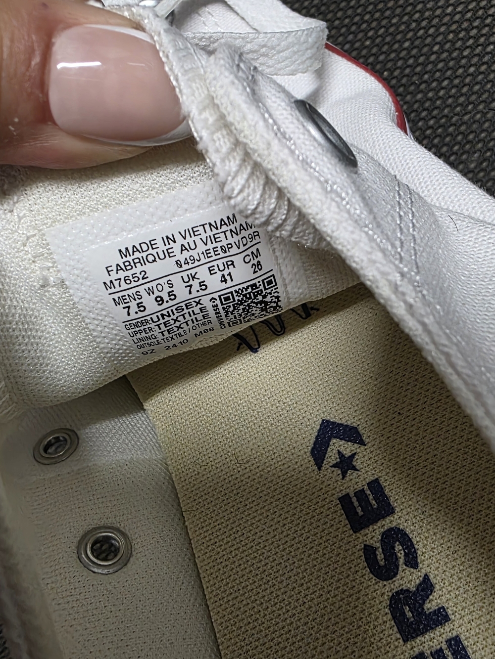 Converse All Star Low Top Sneakers - White with Red Trim - Picture 6 of 8